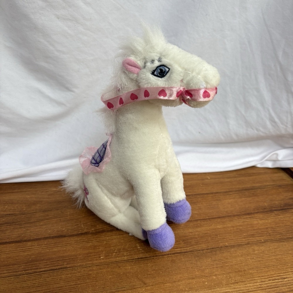 LEGO Horse Plush Stuffed Animal Pink Purple Hearts